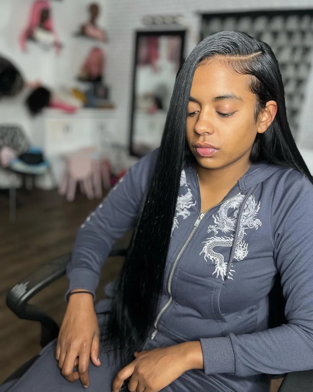 straight hair lace front wig