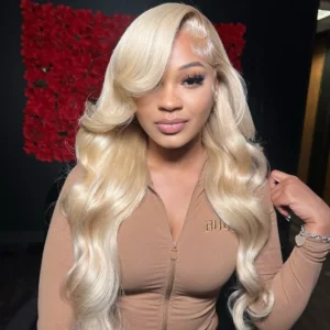 613 blonde color lace front wig