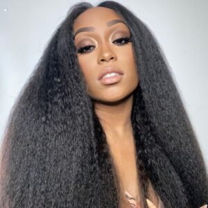 kinky straight lace closure wig