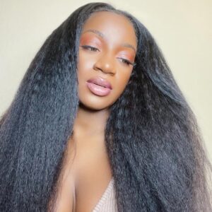 kinky straight lace closure wig