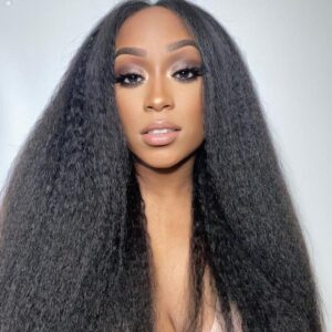 kinky straight lace closure wig