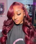 burgundy body wave lace front wig