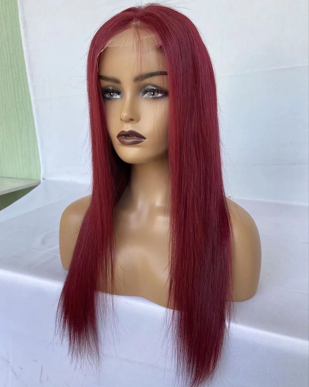 99J Burgundy Color Straight Hair Lace Front Wig