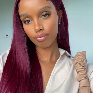 99J burgundy straight hair lace wigs