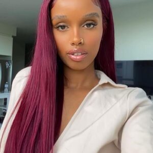 99J burgundy straight hair lace wigs