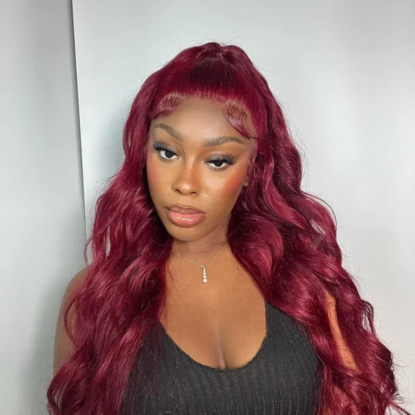 Burgundy Color Body Wave Lace Front Wig