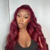Burgundy Color Body Wave Lace Front Wig
