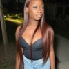 Dark Brown Color Straight Hair Lace Front Wig