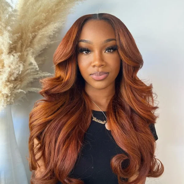 Honey Brown Color Body Wave Lace Front Wig