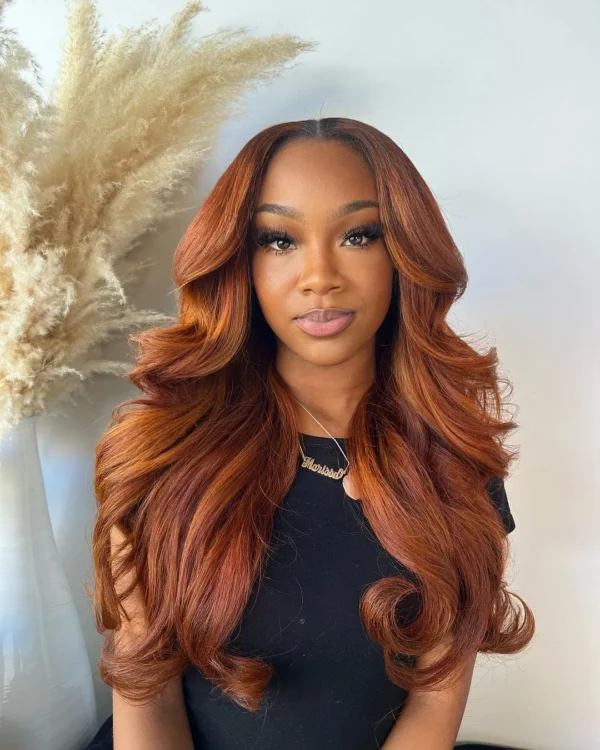 Honey Brown Color Body Wave Lace Front Wig