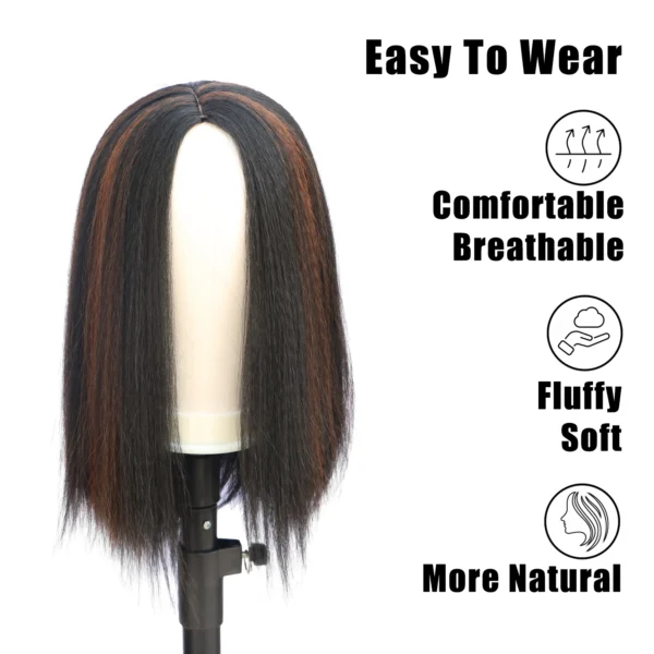 orgwigs yaki kinky straight wig synthetic wig 16 inch