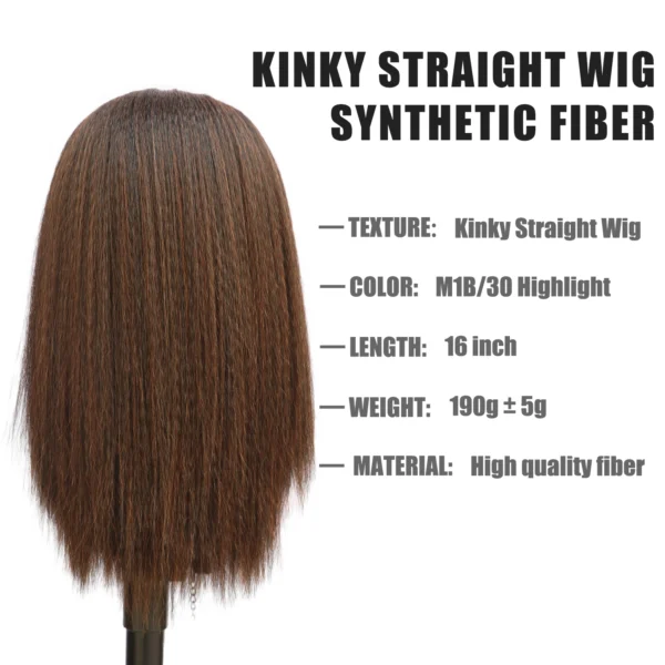 orgwigs yaki kinky straight wig synthetic wig 16 inch