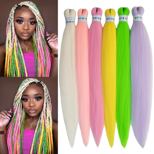 26inch 6Pack Colored Braiding Hair Pre Stretched