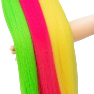 26inch 6Pcs Kanekalon Colored Braiding Hair Pre Stretched Muticolor Extensions