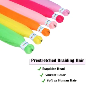 Vibrant 26inch Colorful Braiding Hair Pre Stretched Pack