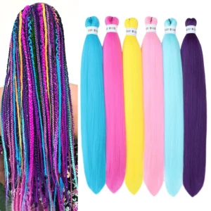 Vibrant Colorful Braiding Hair Pre Stretched Pack 26inch