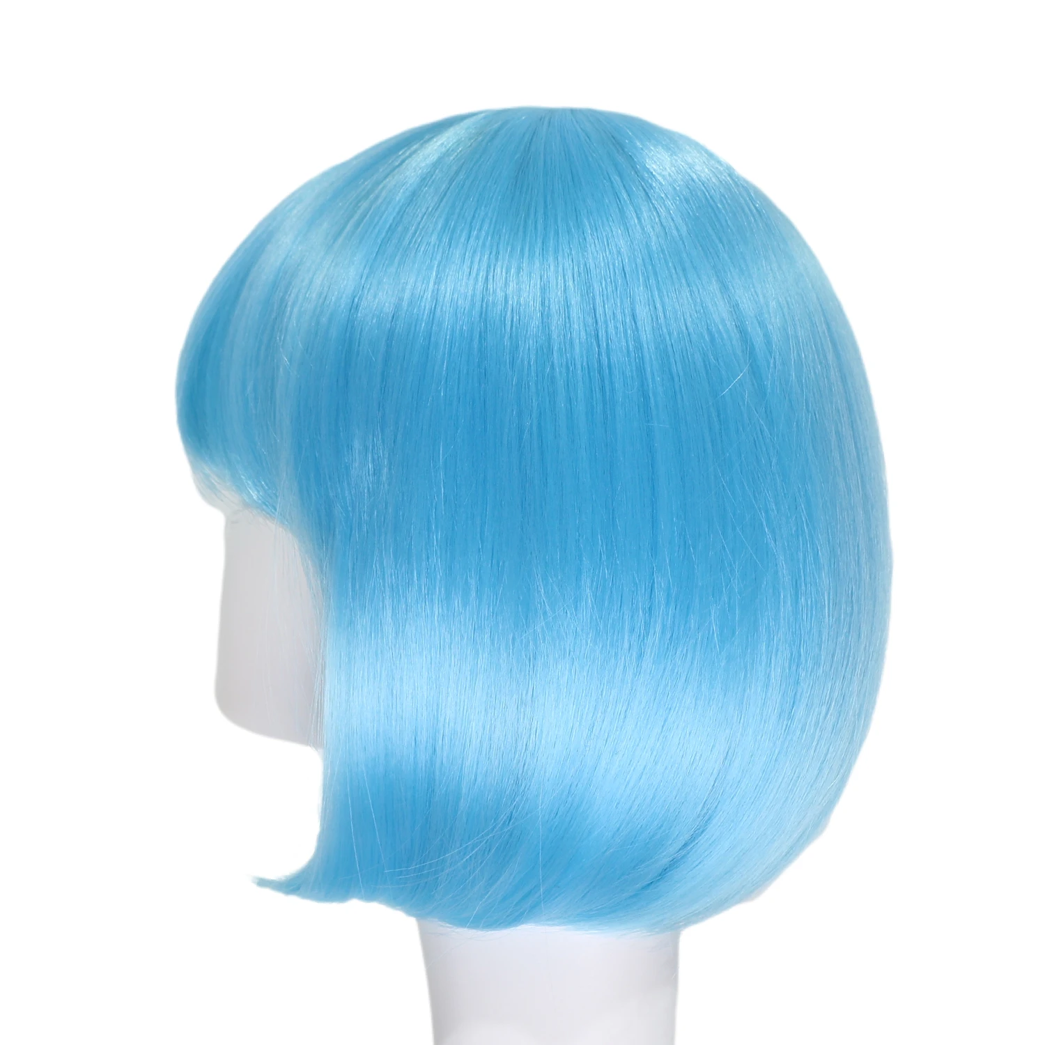 Orgwigs glowing in the dark short bob wig with bangs light blue color