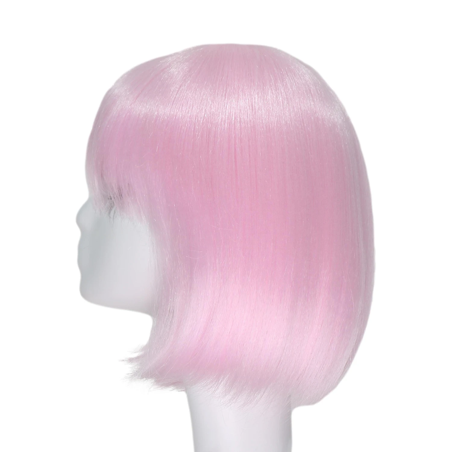 Orgwigs glowing in the dark short bob wig with bangs pink color