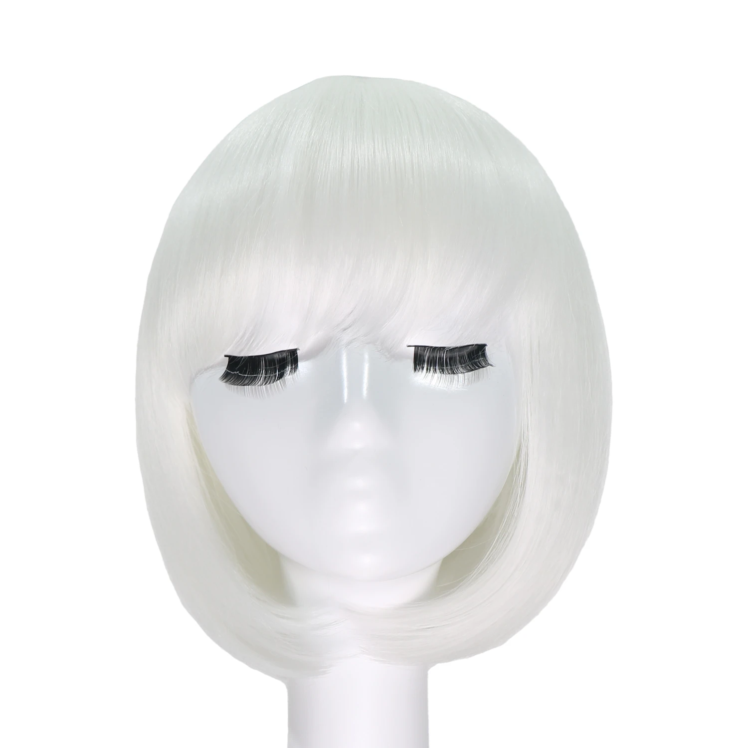 Orgwigs glowing in the dark short bob wig with bangs white color