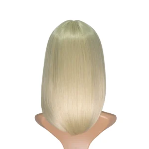 Short Bob Wigs Light Blonde Bob Wig with Bangs for Women Medium Length Straight Hair Bob Wigs (Light Blonde 14 Inches)