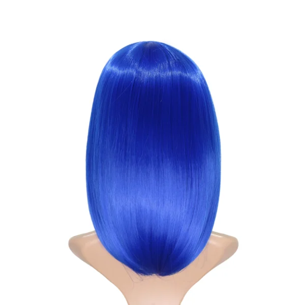 Blue Bob Wigs with Bangs for Women Synthetic Fiber Cosplay Short Bob Wig (Blue 14 Inches)