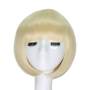 Glowing In The Dark Short Bob Wigs with Bangs Blonde Color