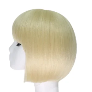 Glowing In The Dark Short Bob Wigs with Bangs Blonde Color