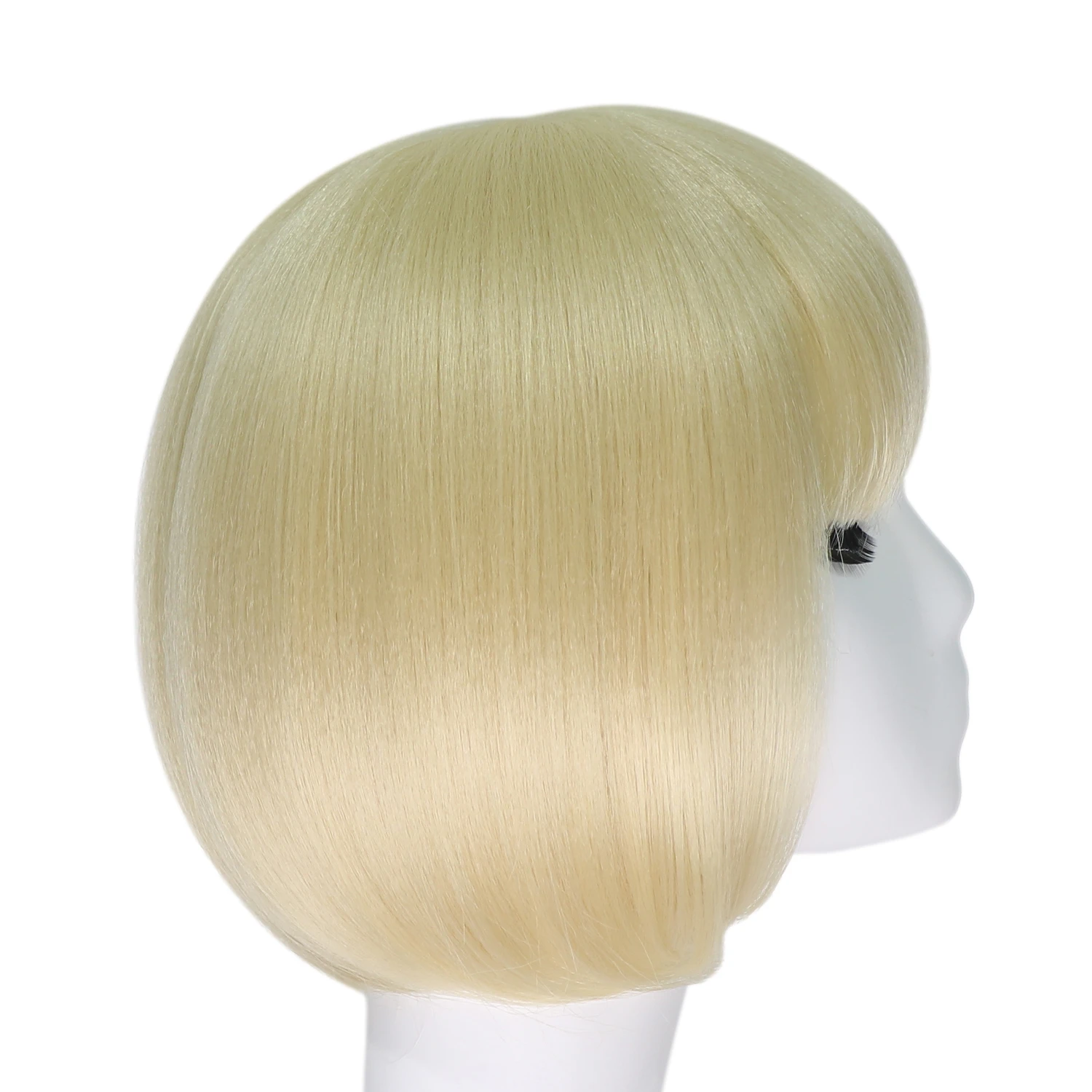 Glowing In The Dark Short Bob Wigs with Bangs Blonde Color